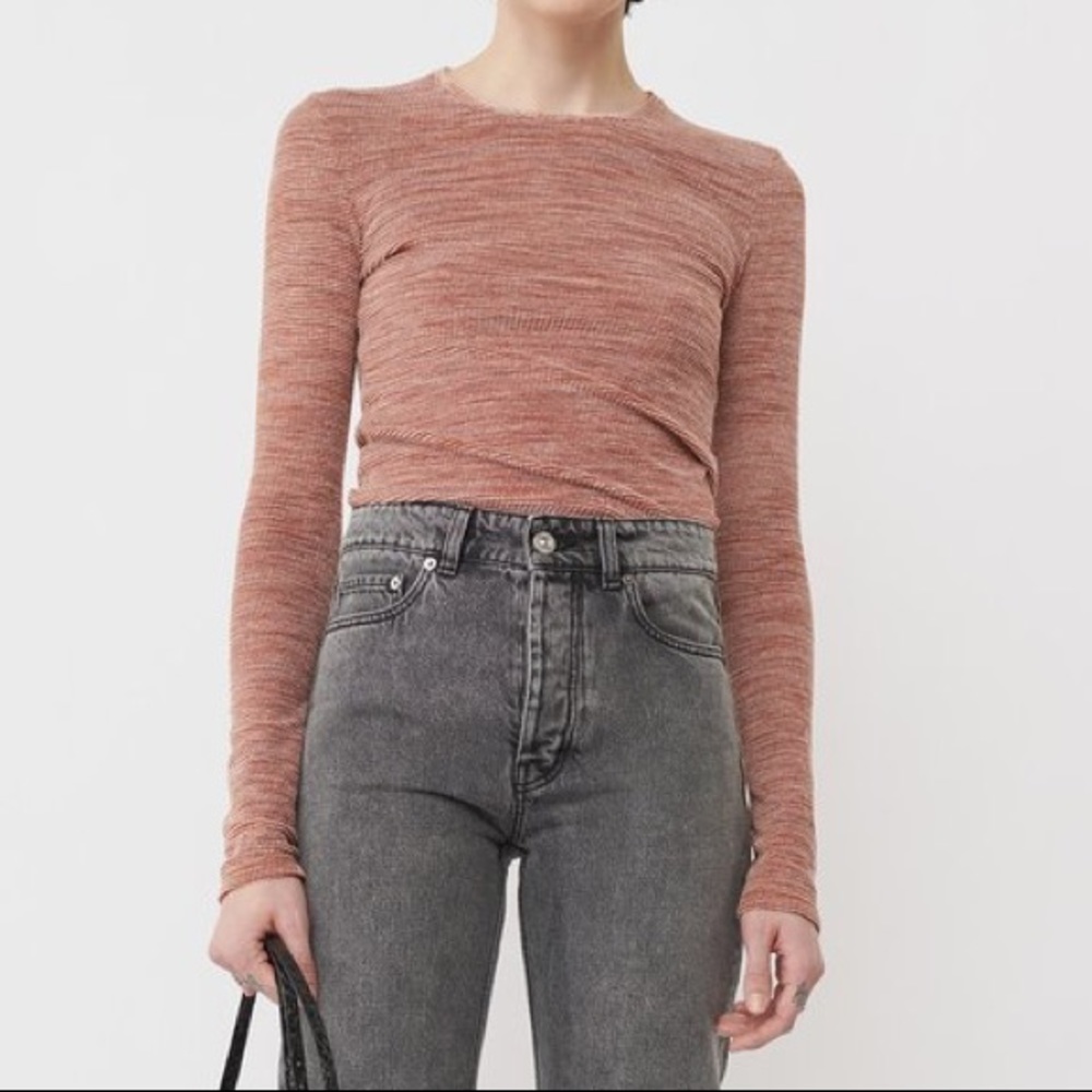 OUR LEGACY JERSEY LONG SLEEVE BROWN STRIPE SIZE 36